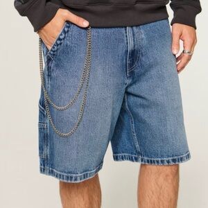 Hollister Men's Chain-Accent Blue Jean Shorts